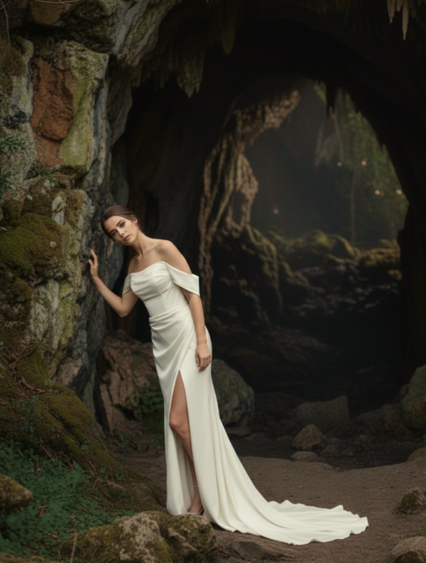 Hasított ejtett vállas sellő menyasszonyi ruha Hasított ejtett vállas sellő menyasszonyi ruha