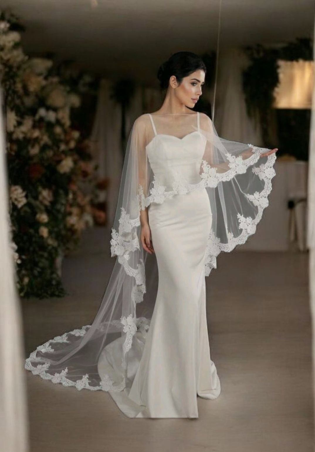 csipkés menyasszonyi pelerin