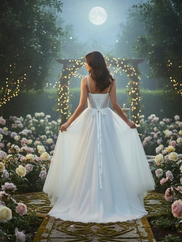 Romantikus és elegáns A-vonalú menyasszonyi ruha Romantikus és elegáns A-vonalú menyasszonyi ruha