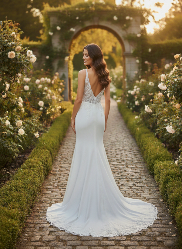 Karcsúsított alakkövető esküvői ruha Karcsúsított alakkövető esküvői ruha