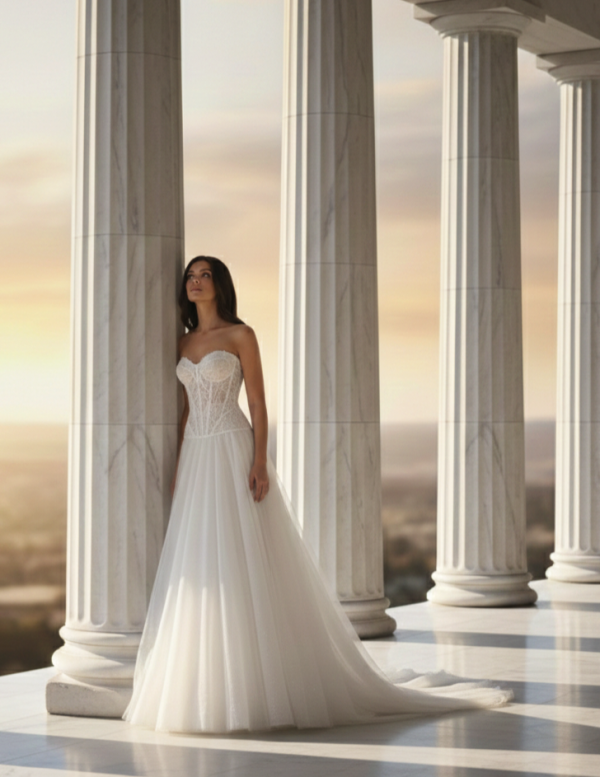 Két részes csillámló tüllös esküvői ruha Két részes csillámló tüllös esküvői ruha