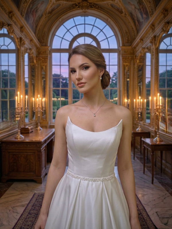 Pánt nélküli szatén esküvői ruha Pánt nélküli szatén esküvői ruha