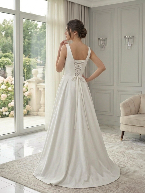 Letisztult Mikádó Selyem Menyasszonyi Ruha Letisztult Mikádó Selyem Menyasszonyi Ruha