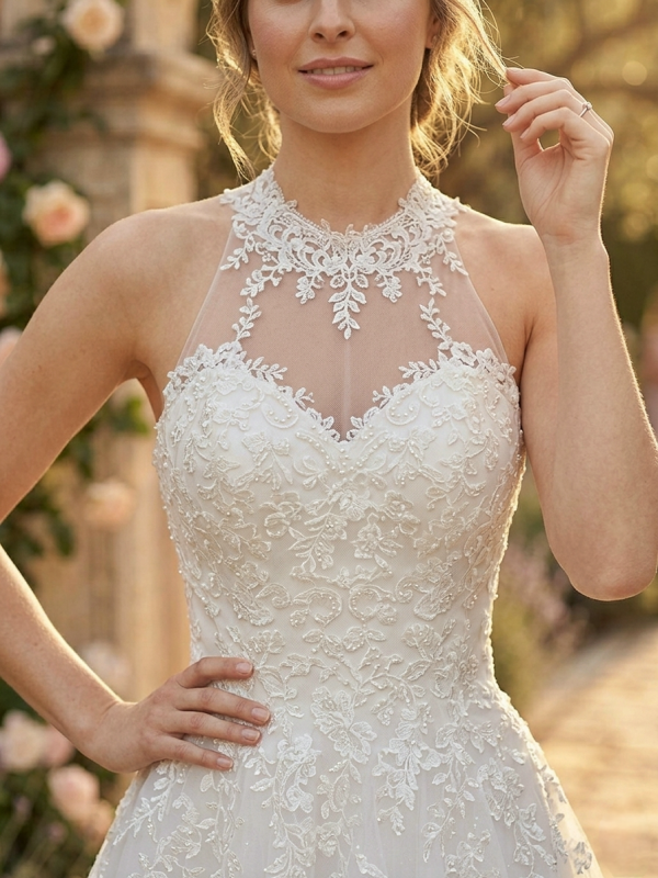 Illúzió Nyakvonalas Csipkés Menyasszonyi Ruha Illúzió Nyakvonalas Csipkés Menyasszonyi Ruha