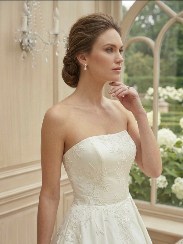 Csipkés Mikádó Selyem Menyasszonyi Ruha Csipkés Mikádó Selyem Menyasszonyi Ruha