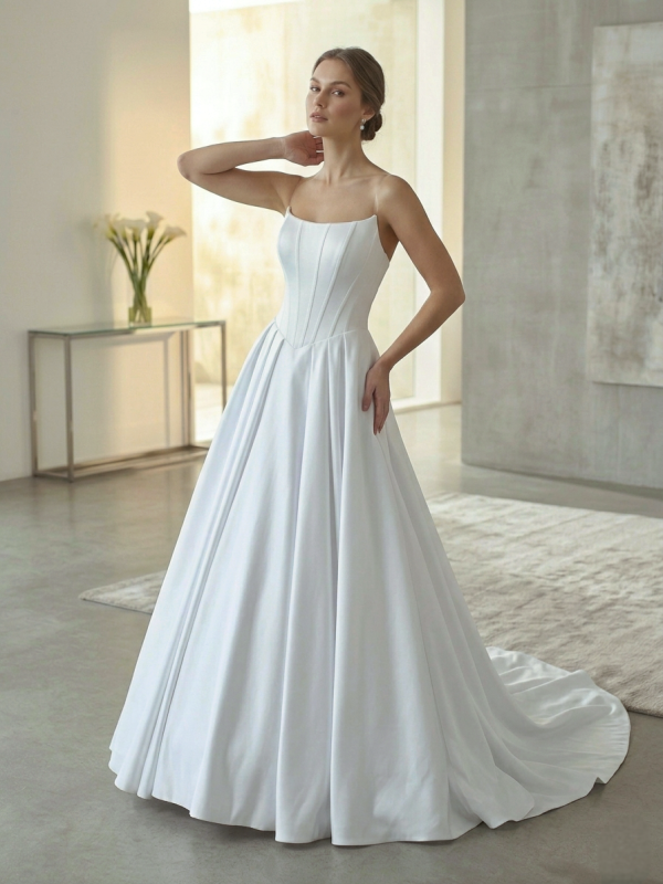 Letisztult Szatén Menyasszonyi Ruha Letisztult Szatén Menyasszonyi Ruha