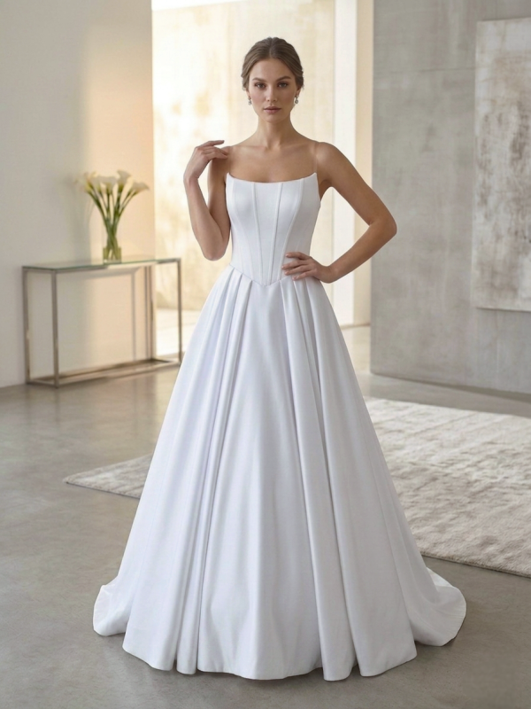 Letisztult Szatén Menyasszonyi Ruha Letisztult Szatén Menyasszonyi Ruha