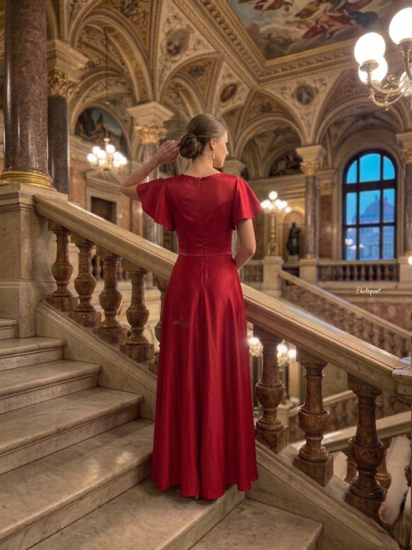 Elegáns piros menyecske ruha Elegáns piros menyecske ruha