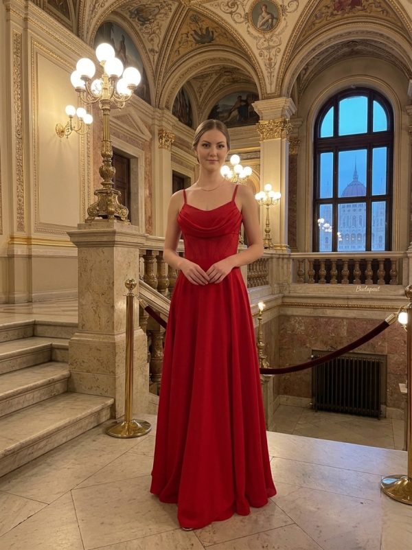 Elegáns piros menyecske ruha Elegáns piros menyecske ruha