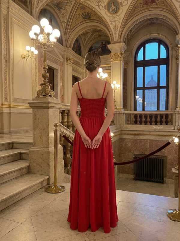 Elegáns piros menyecske ruha Elegáns piros menyecske ruha