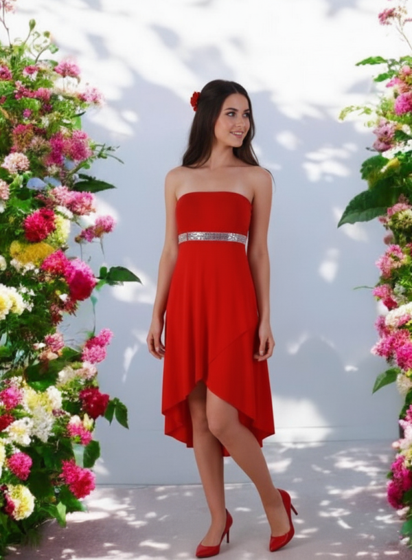 Puha pamut piros menyecske ruha