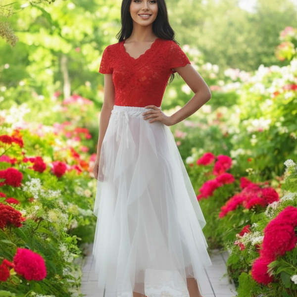 2 részes ( body plusz szoknya) variálható menyecske ruha