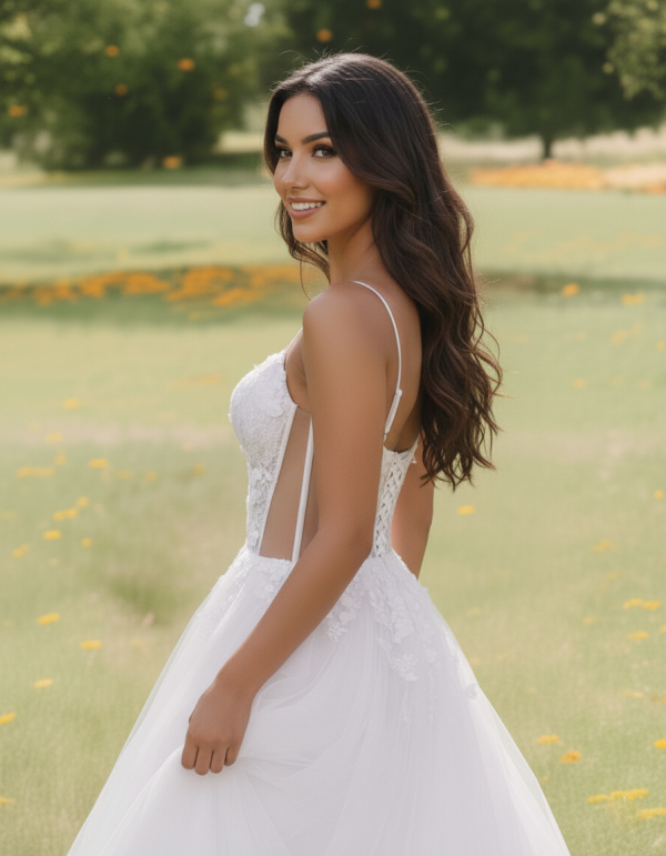 3d virágos tüll menyasszonyi ruha