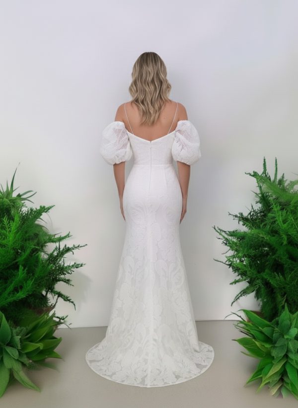 Ejtett vállas sellő menyasszonyi ruha