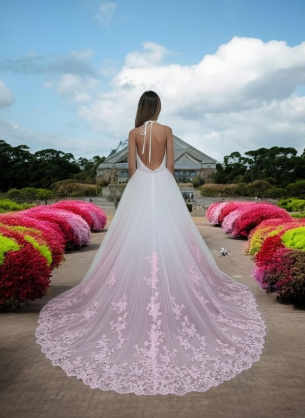 Színes ombre menyasszonyi ruha