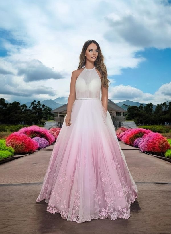 Színes ombre menyasszonyi ruha