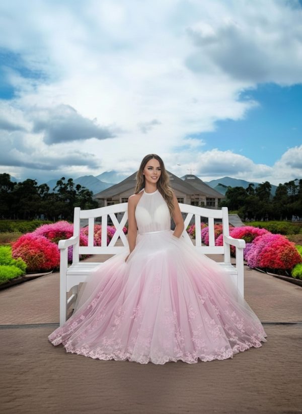 Színes ombre menyasszonyi ruha