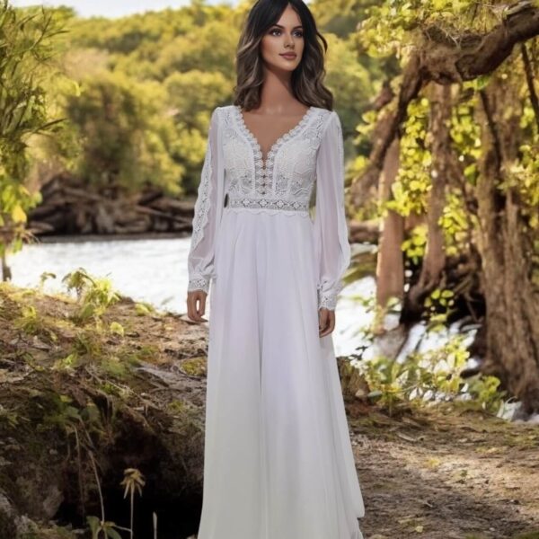 Boho chiffon menyasszonyi ruha