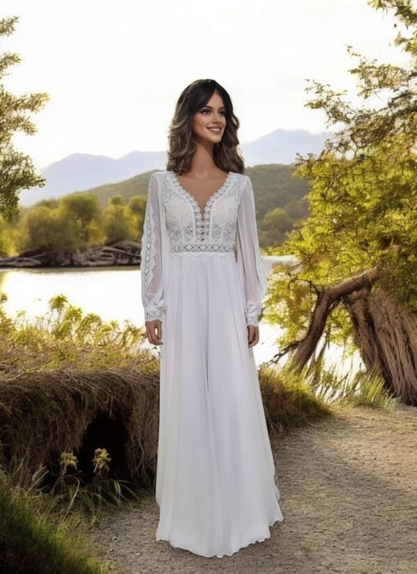 Boho chiffon menyasszonyi ruha 4