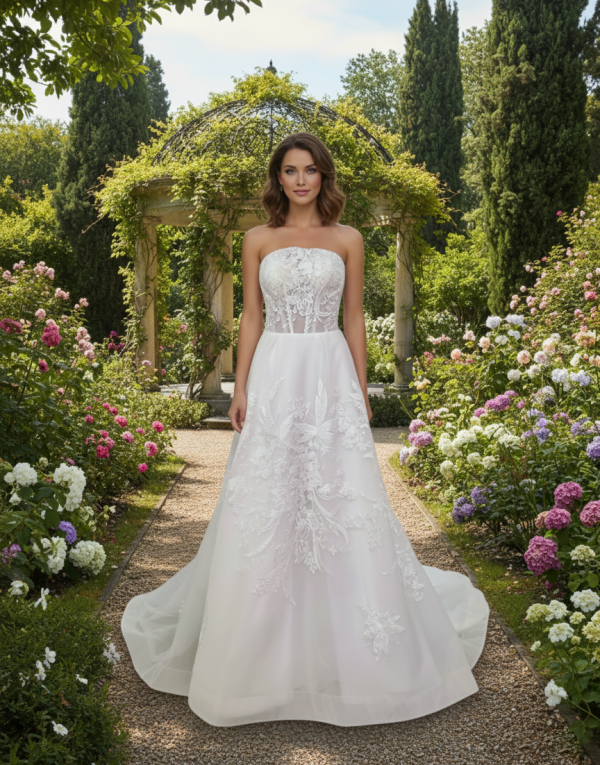 Tört fehér menyasszonyi ruha