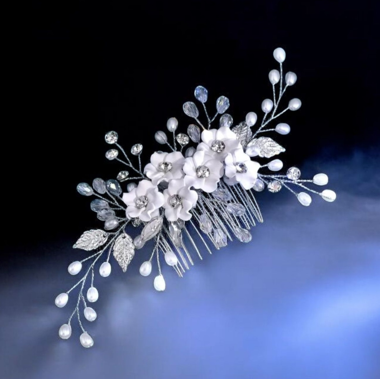 Virágos menyasszonyi fejdísz