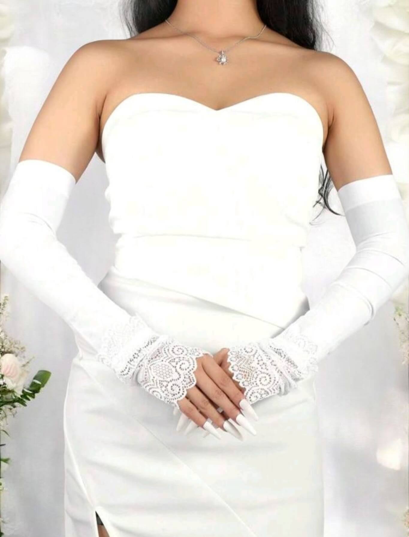 Csipkés menyasszonyi kesztyű