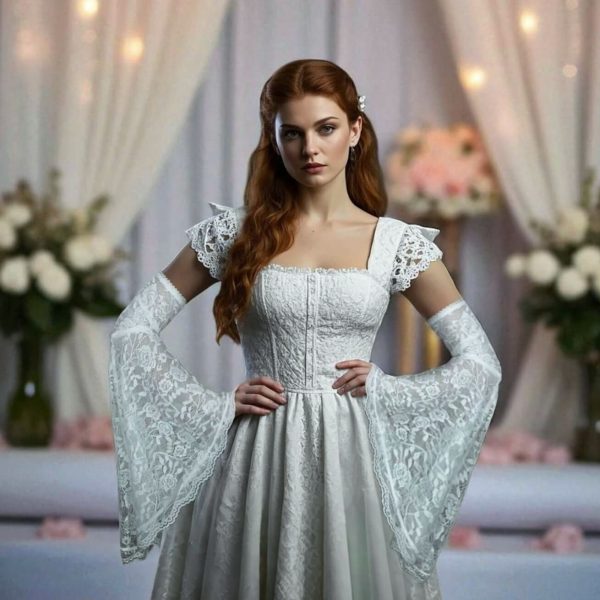 Csipke menyasszonyi kesztyű