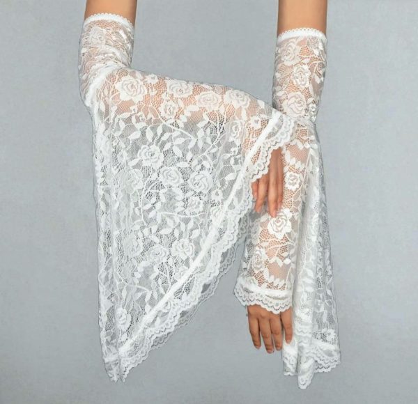 Csipke menyasszonyi kesztyű