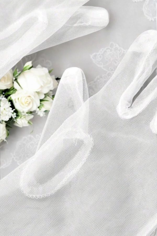 Virágos menyasszonyi kesztyű