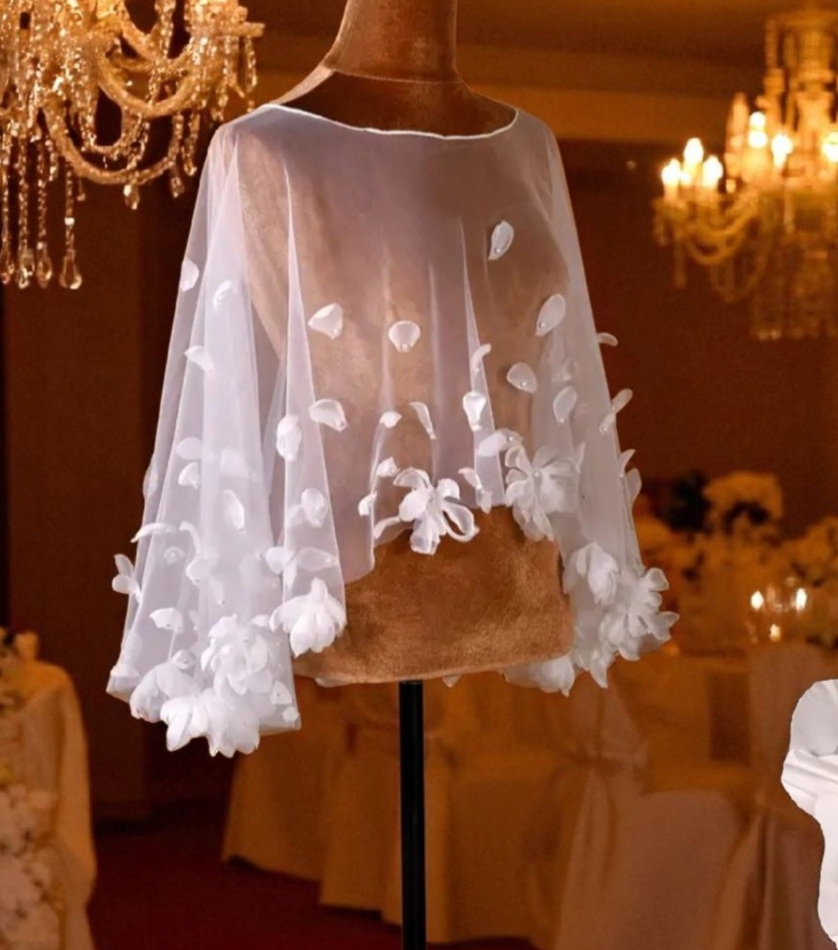 csipkés menyasszonyi pelerin