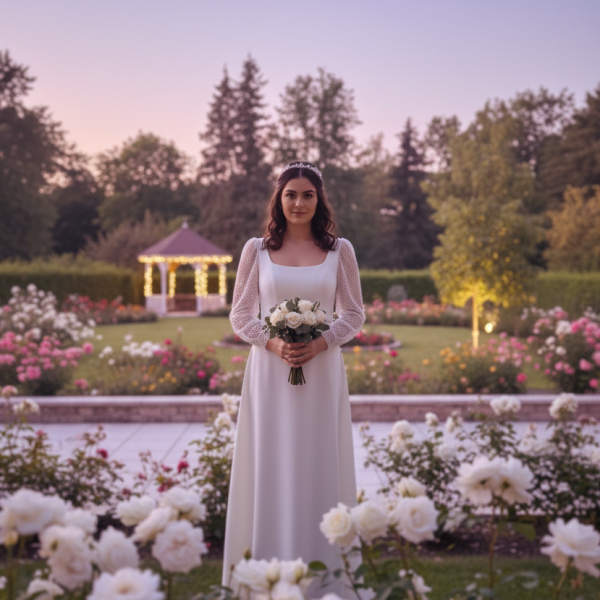 Klasszikus letisztult vonalú esküvői ruha