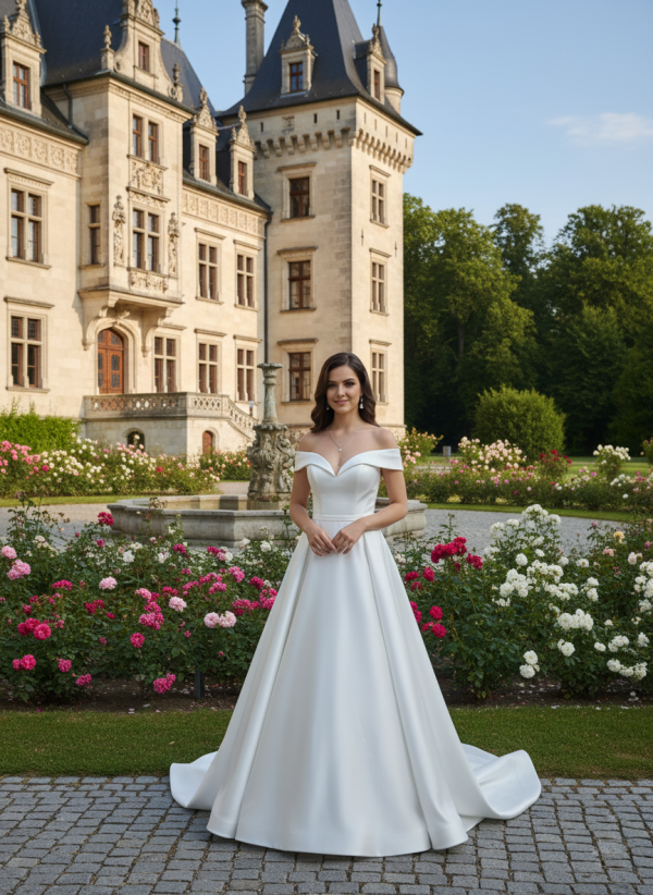 elegáns és hercegnős esküvői ruha