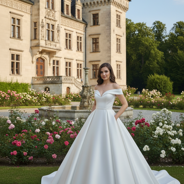 elegáns és hercegnős esküvői ruha