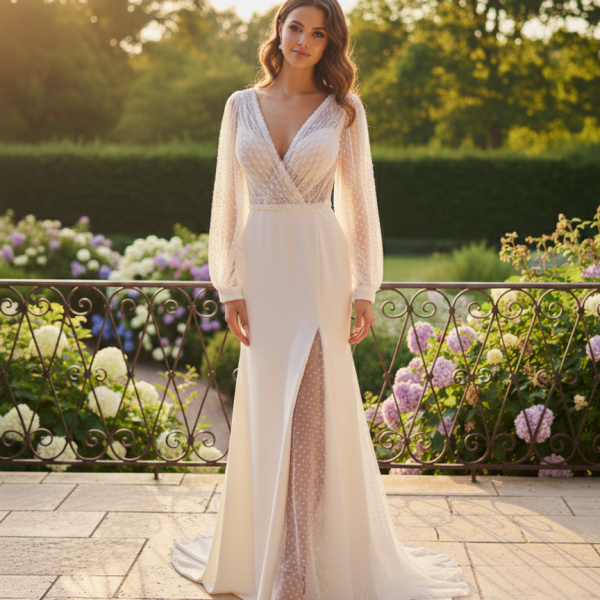 Gyönyörű modern és egyedi esküvői ruha