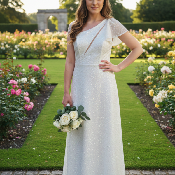 Modern elegáns és letisztult menyasszonyi ruha