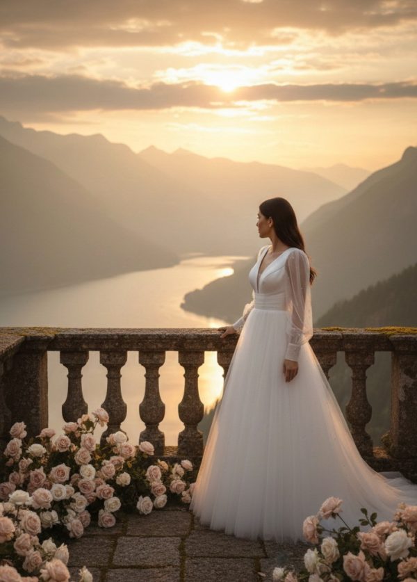 Modern és romantikus menyasszonyi ruha 