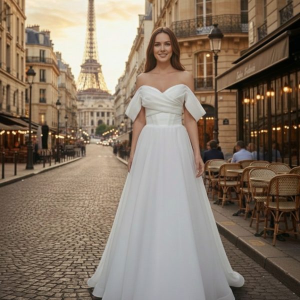 Elegáns mégis klasszikus stílusú menyasszonyi ruha