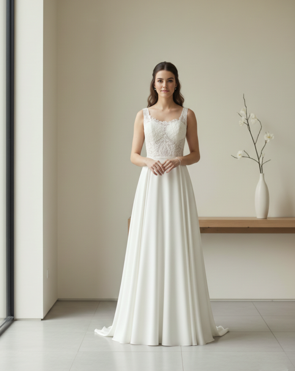 Elegáns és letisztult esküvői ruha
