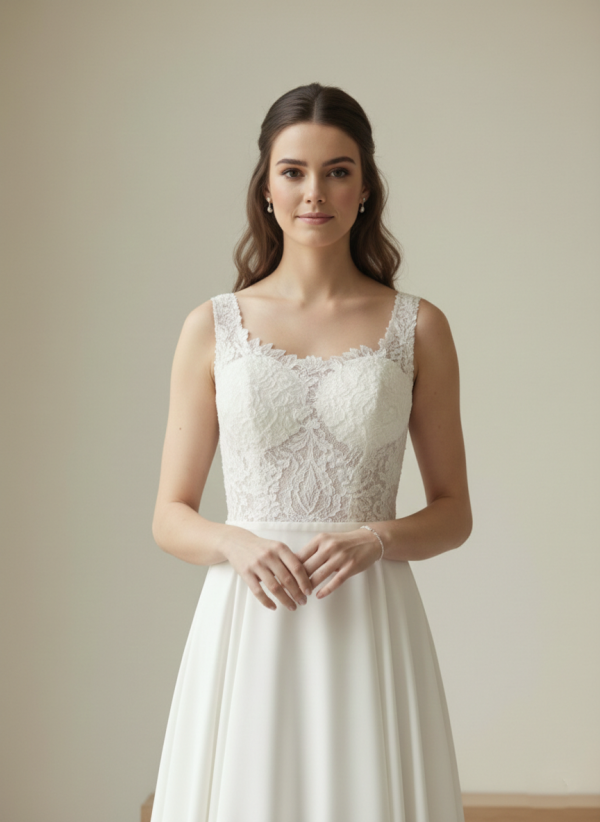 Elegáns és letisztult esküvői ruha