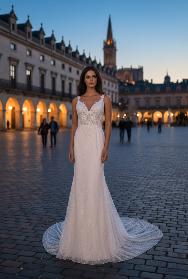 Light púder sellő menyasszonyi ruha