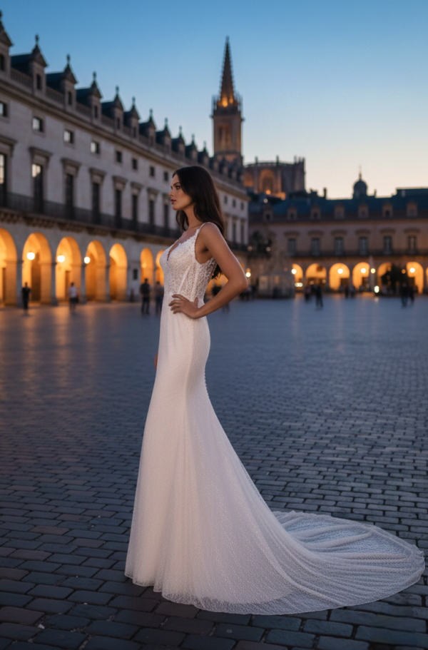 Light púder sellő menyasszonyi ruha