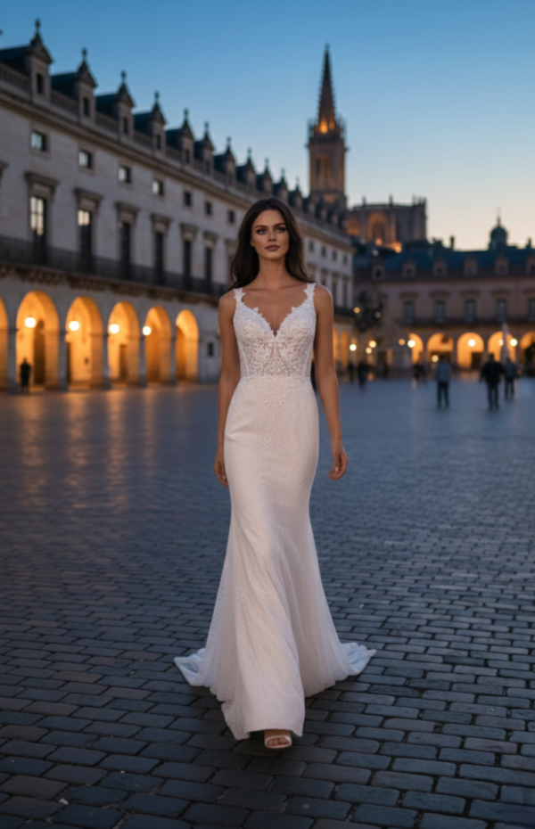 Light púder sellő menyasszonyi ruha