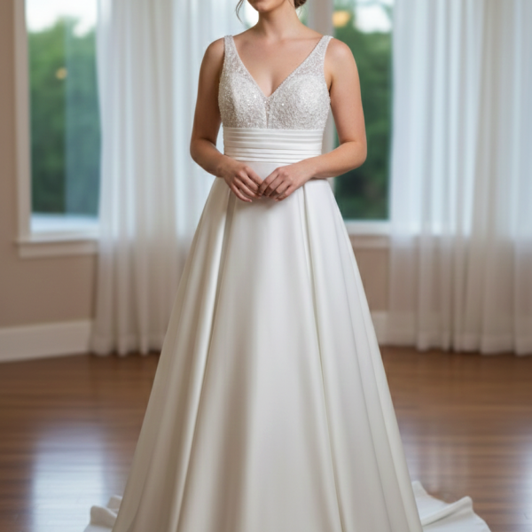 Szatén menyasszonyi ruha