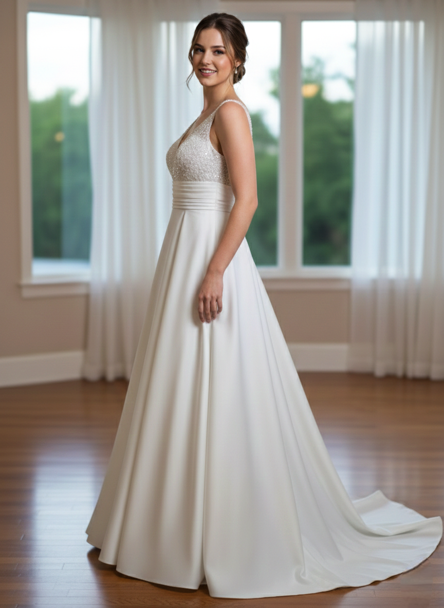 Szatén menyasszonyi ruha