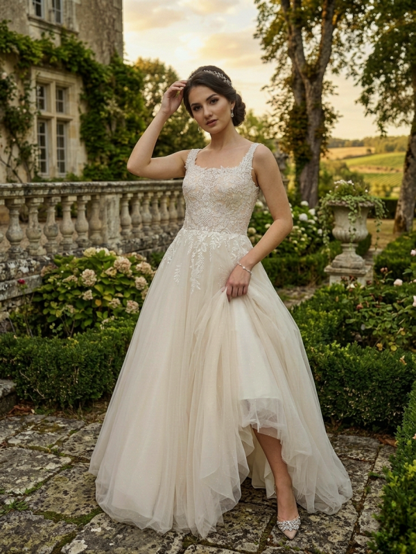 Klasszikus hercegnős fazonú menyasszonyi ruha