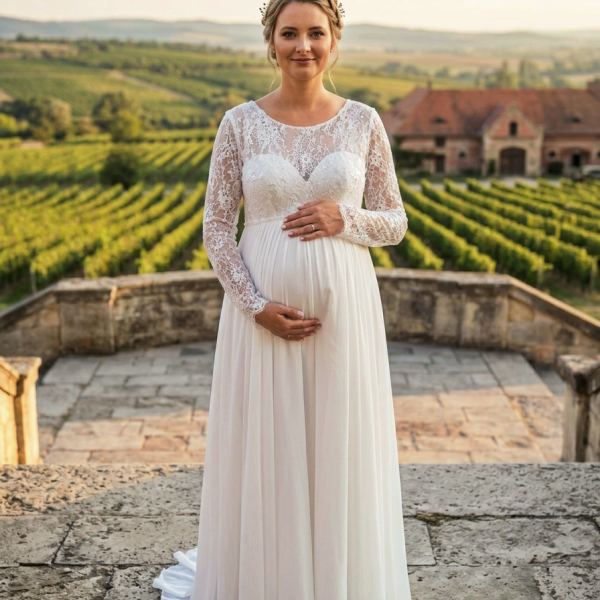 Csipkés Kismama Menyasszonyi Ruha